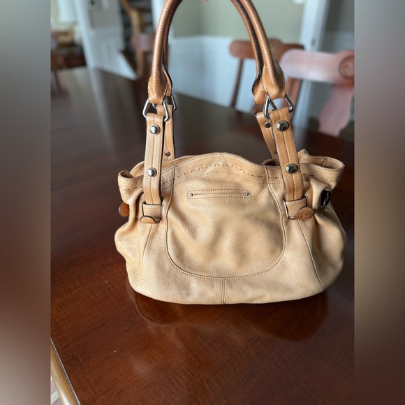 B. Makowsky Drawstring Hobo Leather Satchel Bag - Picture 3 of 13